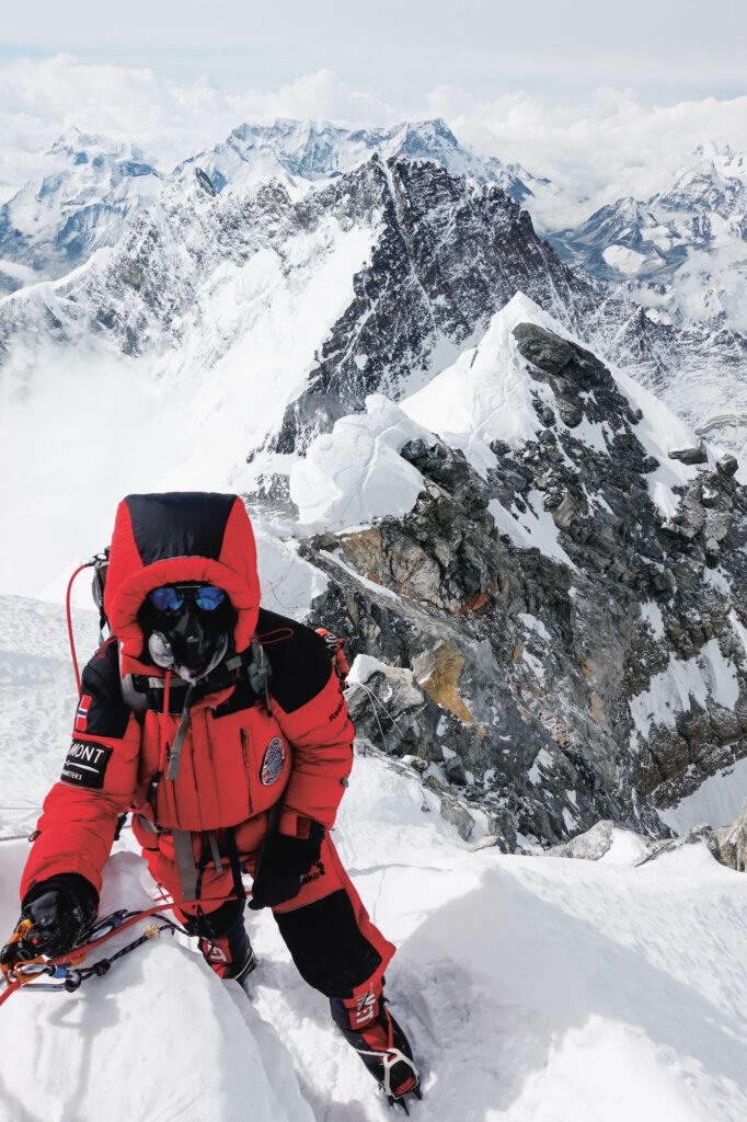 Kristin Harila am Weg zum Mount Everest in der Nähe des Hillary Steps, 22. Mai 2022. Im Hintergrund der Lhotse.