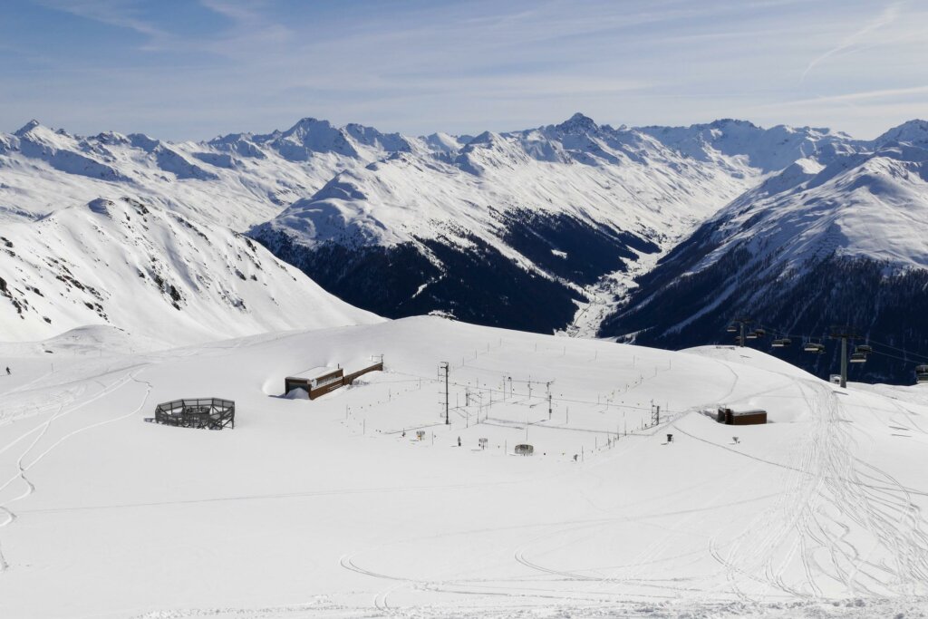 Versuchsfeld des SLF beim Weissfluhjoch, Davos. Foto: Roman Oester, SLF