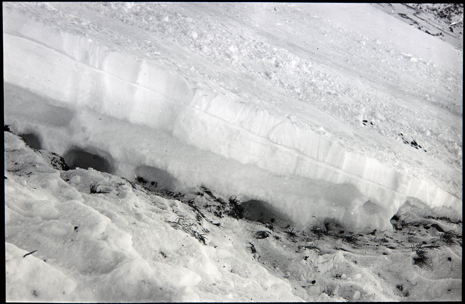 Schneebrettlawine im Hauptertälli bei Davos 1937