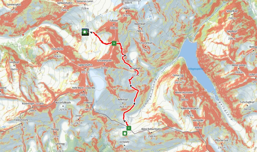 Verortung der Tour. Screenshot: alpenvereinaktiv.com