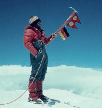 Pit Schubert am 18. Mai 1976 am 7525 Meter hohen Gipfel der Annapurna IV. Foto: Archivbild bergundsteigen 